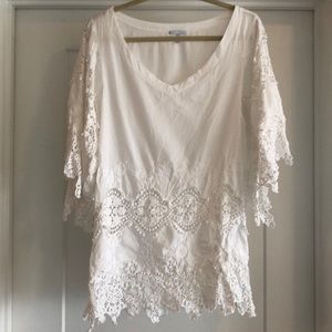 Anthro crochet detail cover up/tunic